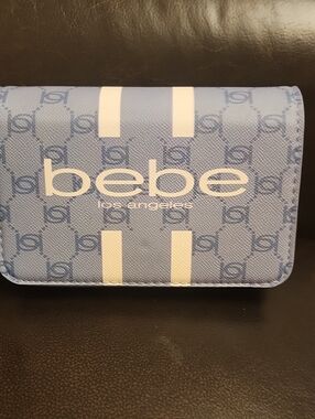 NWT Bebe Paisley Flap Denim Blue Monogram Crossbody Bag.